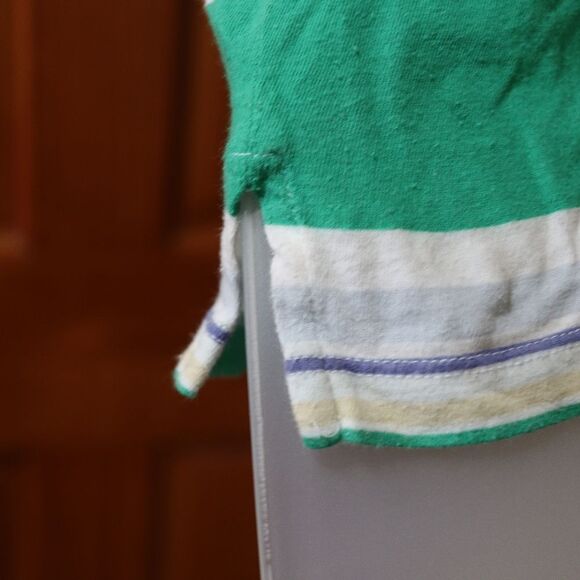 Vintage Y2K Hollister Green & White Stripe Baby Polo Shirt Medium - Picture 14 of 16